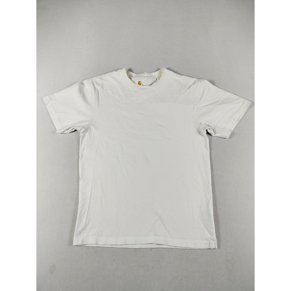 Carhartt Shirt Mens Small White Original Fit Tagless Workwear Crewneck Tee K87
